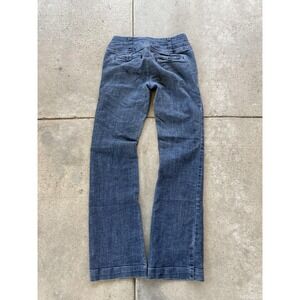 VTG Boom Boom Jeans Jeans Juniors 28x32 5 Blue Mid Rise Straight Stretch Buckle